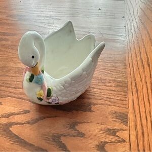 Vintage Swan Ceramic Planter
